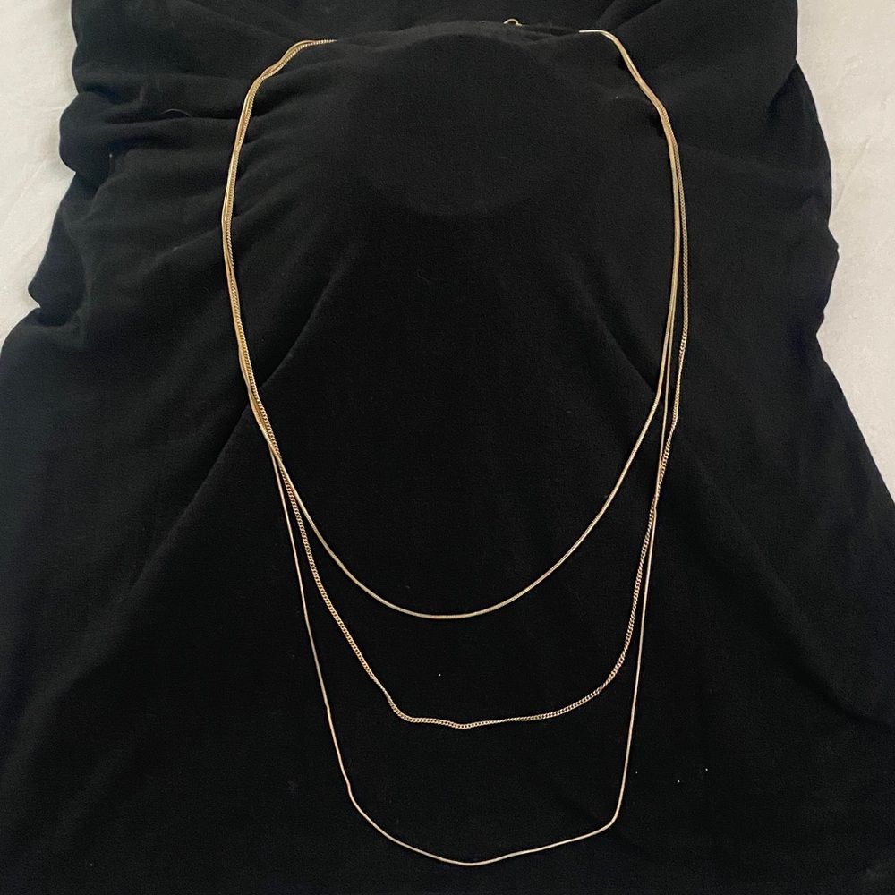 Elegant Extra Long Gold Layered Necklace